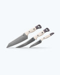 Custom 3 Piece Kitchen Knife Set - Angled Side View | Benchmade Knife Co.