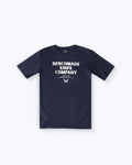 Navy BKC Basic Tee - Front View Flat Lay Showing Graphic | Benchmade Knife Co.