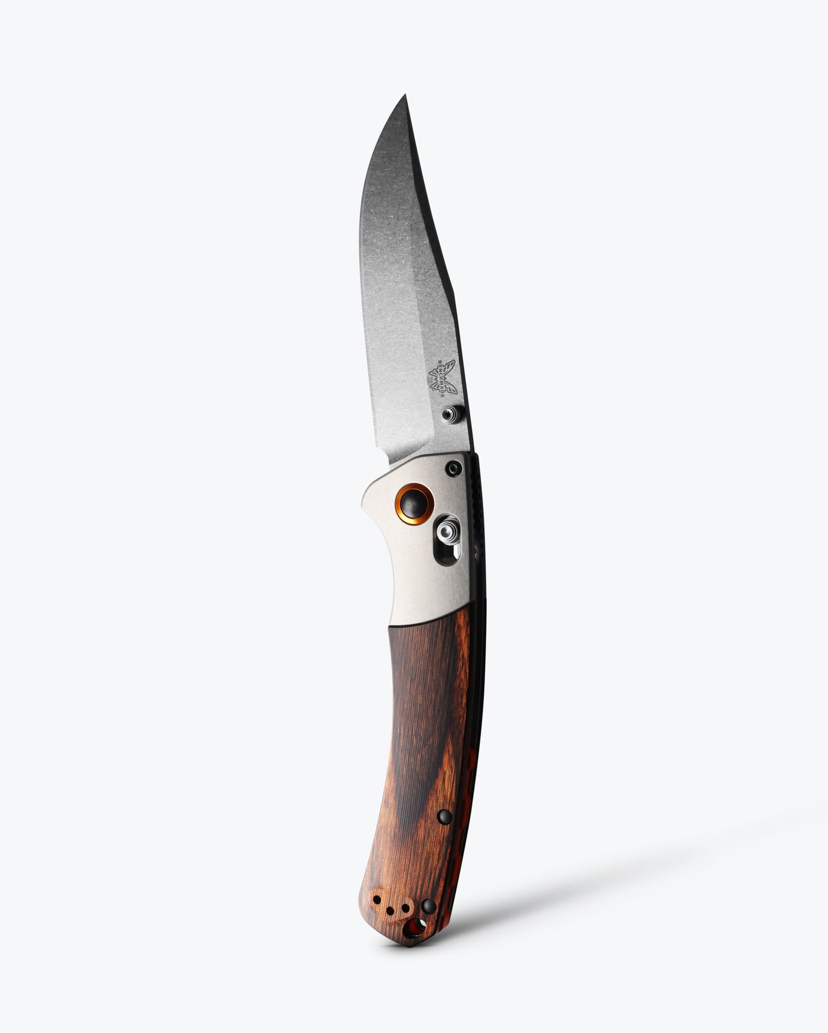 Benchmade Knife | Gray Aluminum & Wood |