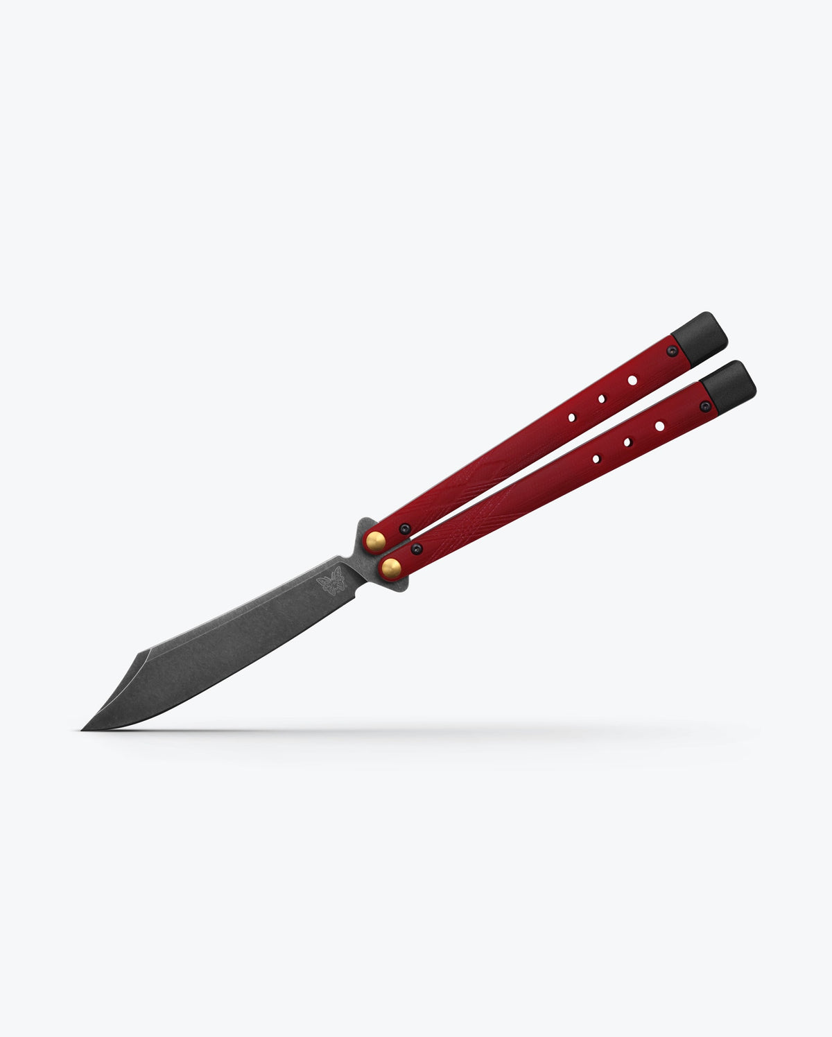 Necron™ Ruby Red G10 Balisong - Angled Side View | Benchmade Knife Co.