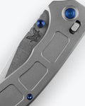Gray Titanium Mini Narrows™ Knife Close-up Handle Detail | Benchmade Knife Co.