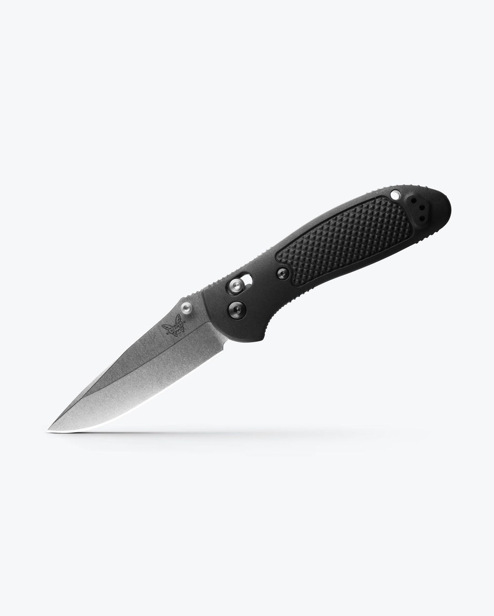 Benchmade Griptilian Black Grivory Drop-point S30V - Angled Open View | Benchmade Knife Co.
