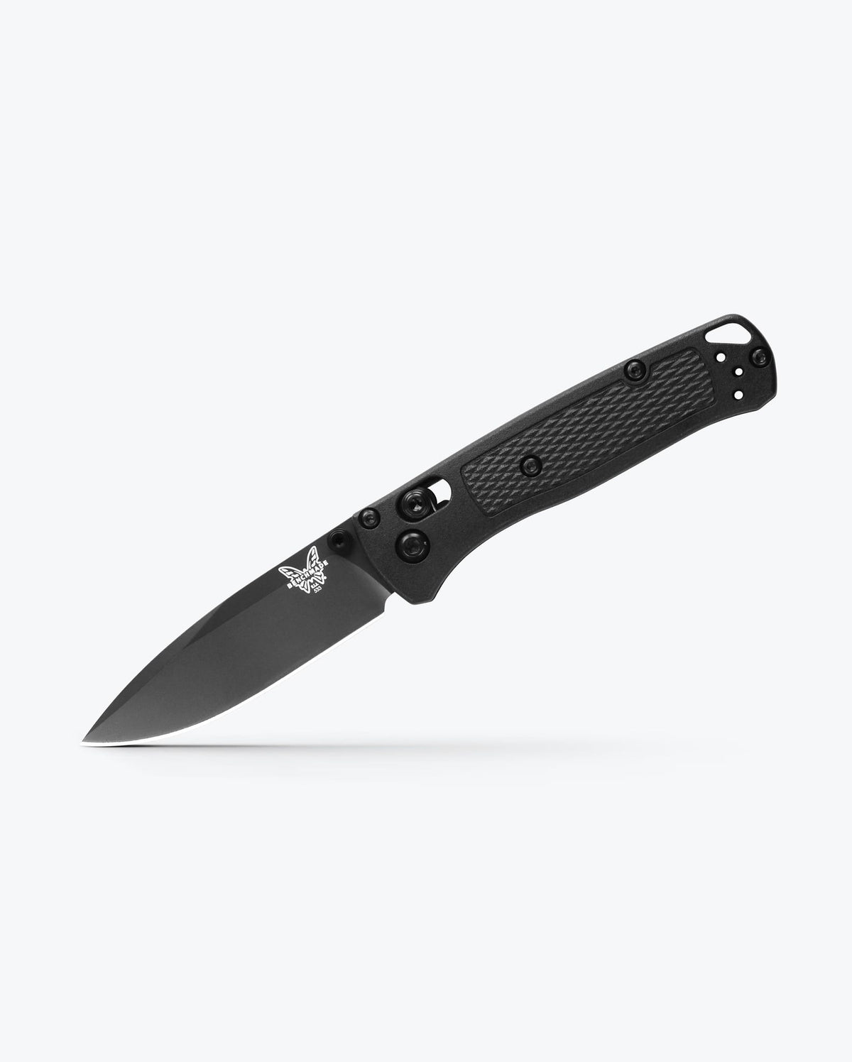 Black Mini Bugout® CF-Elite® Folding Knife - Side Profile Open | Benchmade Knife Co.