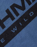 Oregon City Benchmade Butterfly Logo Inner Neck Print Detail on Depth Blue SS Tee | Benchmade Knife Co.