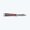 Necron™ Lava Flow Red back view open butterfly knife damascus blade | Benchmade Knife Co.