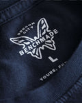BKC Basic Tee - Close-up Benchmade Butterfly Logo Detail | Benchmade Knife Co.