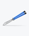 Blue G10 Necron™ Trainer Butterfly Knife - Angled Open Position | Benchmade Knife Co.