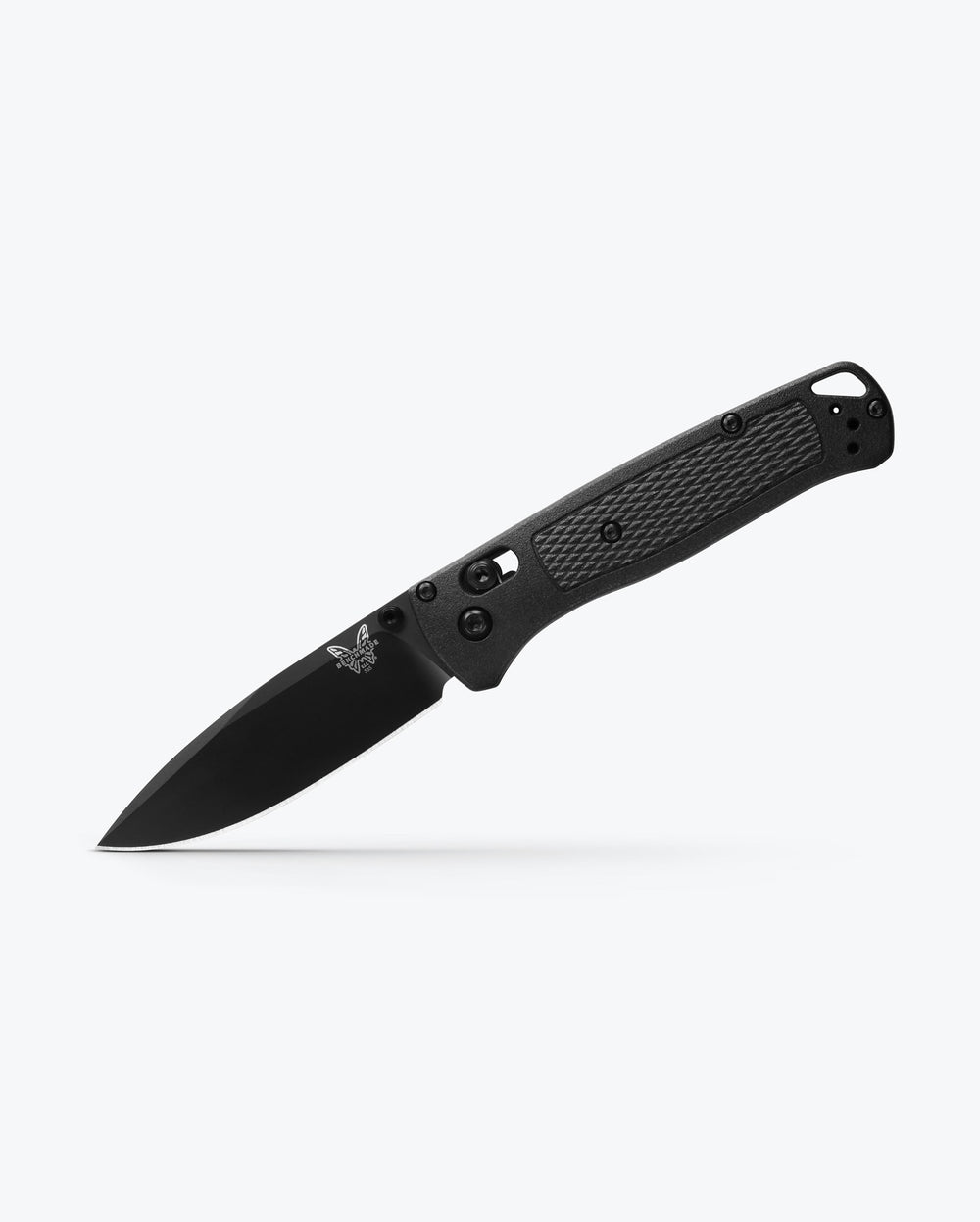 Bugout® CF-Elite® knife angled side view with blade fully deployed | Benchmade Knife Co.