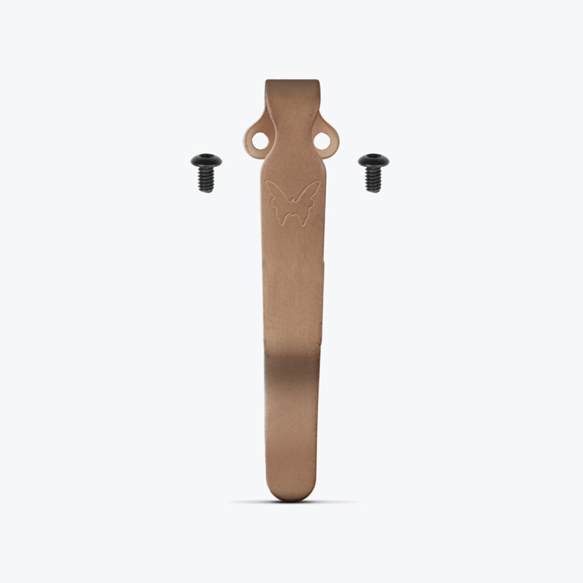 FDE PVD Deep Carry Clip with Black Screws - Front View | Benchmade Knife Co.