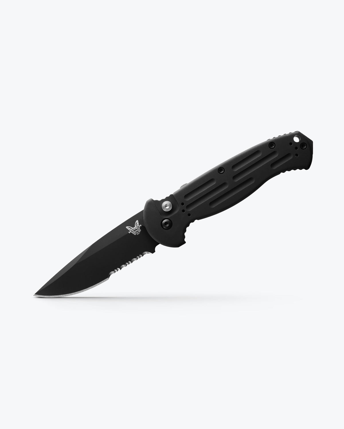 AFO II Black Aluminum Automatic Knife - Open Angled View | Benchmade Knife Co.