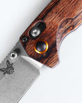 Benchmade North Fork Wood Handle Detail - AXIS Lock Mechanism Close-up | Benchmade Knife Co.