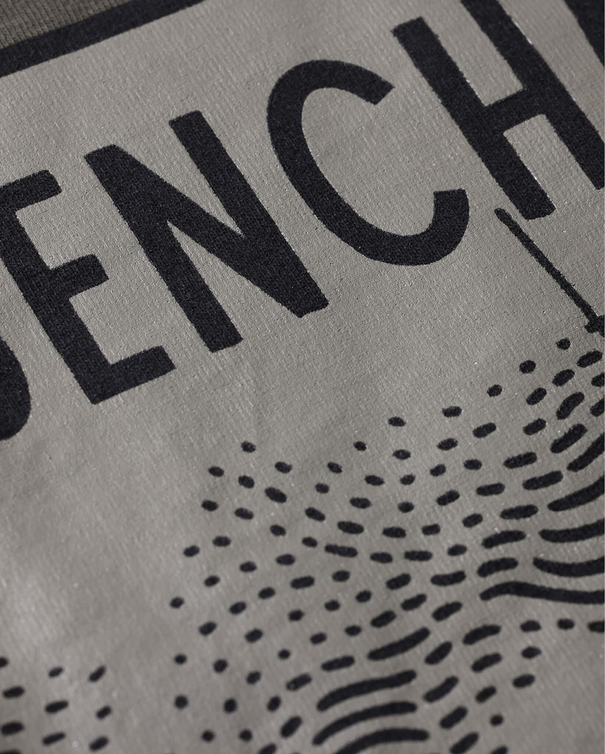 Trawler SS Tee Back Graphic Close-Up - Benchmade Wordmark Detail on Asphalt Cotton | Benchmade Knife Co.