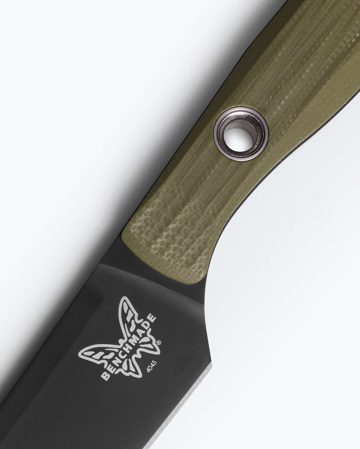 3 Piece Set OD Green G10 - Handle Detail Close-up with Benchmade Logo | Benchmade Knife Co.