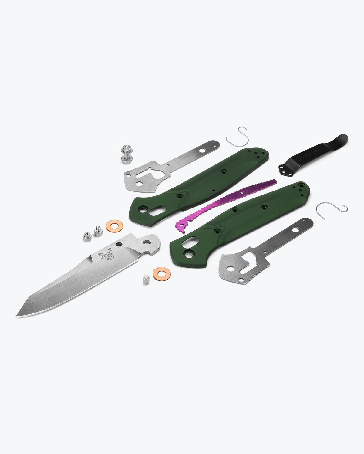 Benchmade Osborne 940 Green Aluminum Knife - Exploded Parts Assembly View | Benchmade Knife Co.
