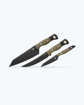 3 Piece Set OD Green G10 Kitchen Knives - Angled Profile View | Benchmade Knife Co.