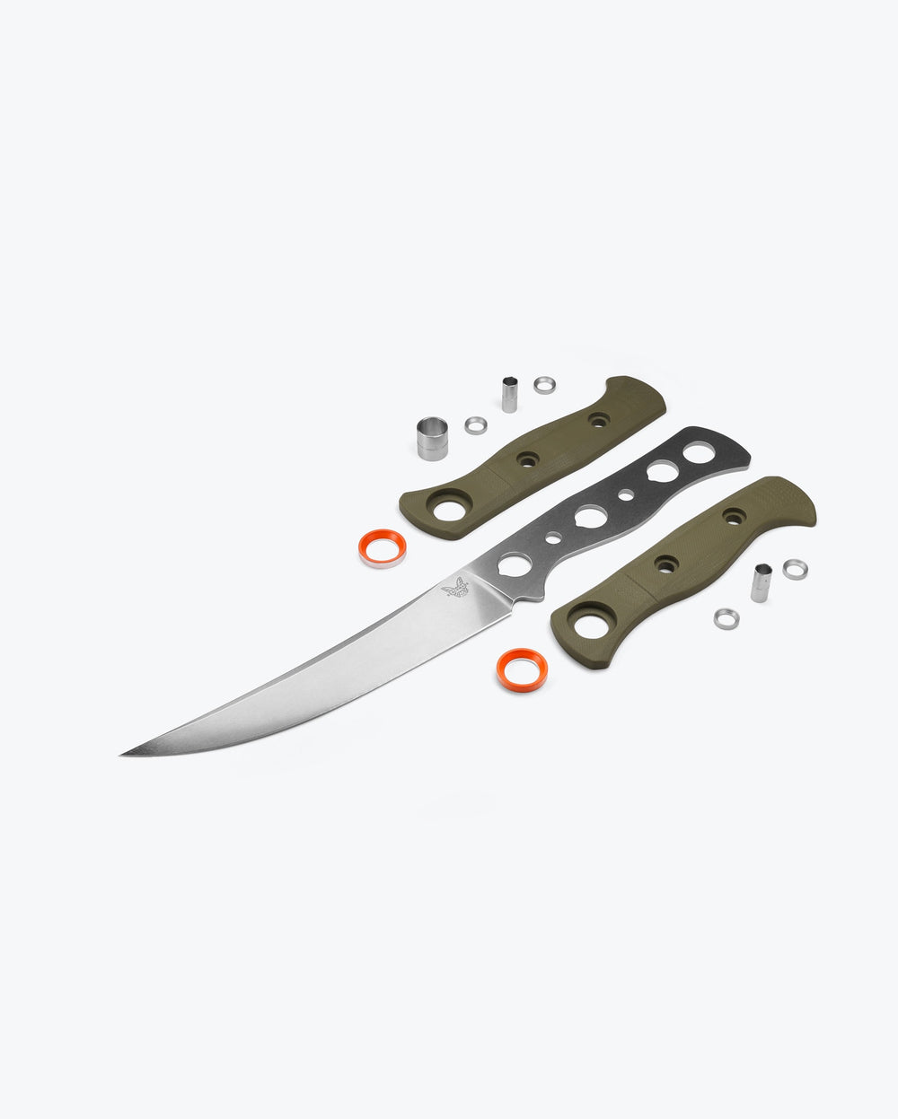 Benchmade Meatcrafter® OD Green G10 Fixed Blade Components - Exploded View | Benchmade Knife Co.