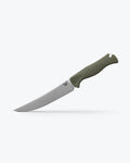 Meatcrafter® Dark Olive Santoprene® 6" Trailing Point Side Profile | Benchmade Knife Co.