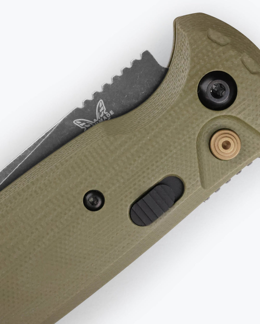 CLA | OD Green G10 Handle Detail - Macro Close Up | Benchmade Knife Co.