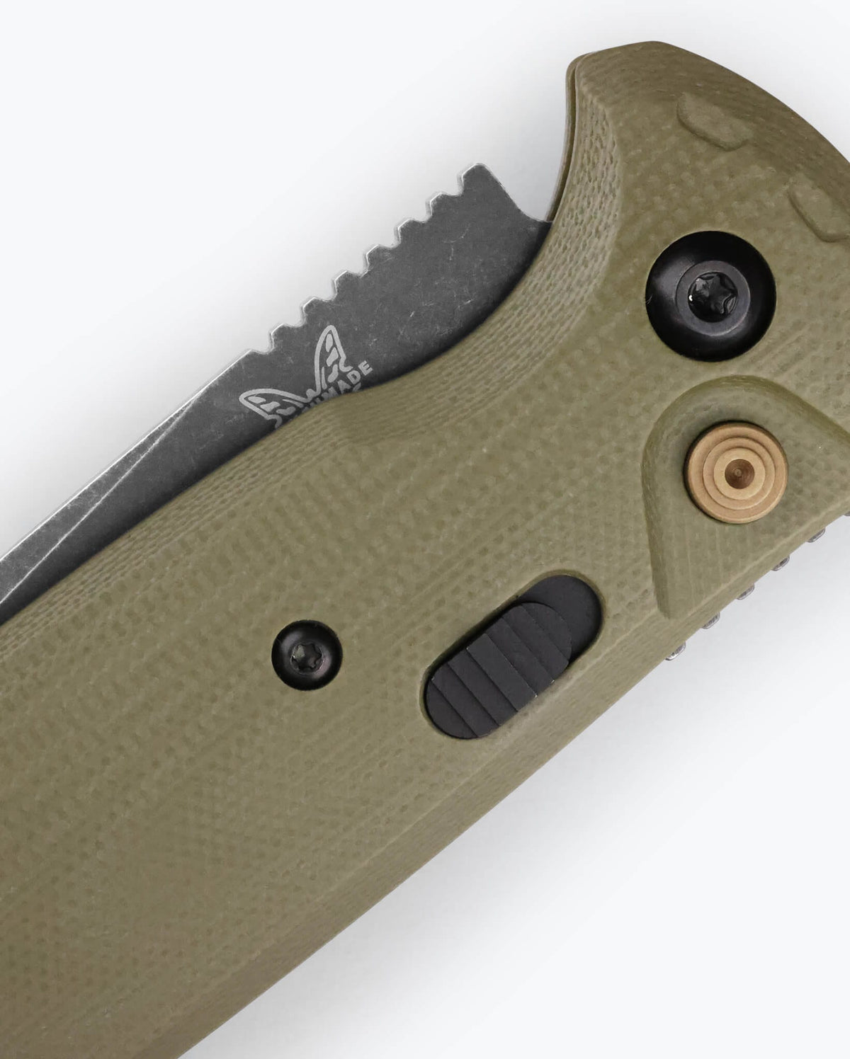 CLA | OD Green G10 Handle Detail - Macro Close Up | Benchmade Knife Co.