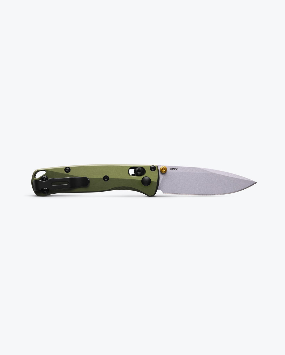 Mini Bugout® Woodland Green AXIS Lock Knife - Open Back View | Benchmade Knife Co.