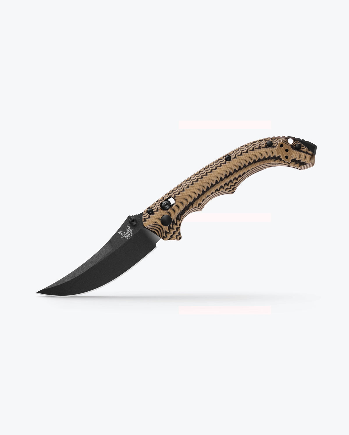 Mini Bedlam® Black/Coyote/OD Scimitar - Angled Profile View | Benchmade Knife Co.