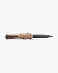 Benchmade Autocrat® Coyote Brown G10 OTF Knife - Side Profile Open | Benchmade Knife Co.