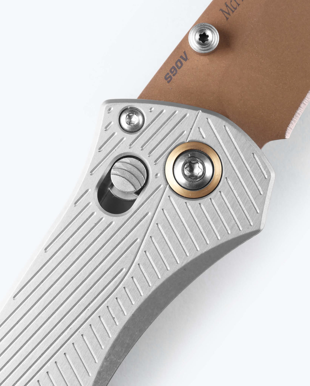 Benchmade SEVEN | TEN® 710 - Close-up Handle Detail MagnaCut Steel | Benchmade Knife Co.