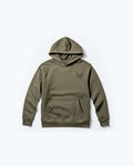 Olive Antler Pullover Hoodie - Front view flat lay with butterfly logo | Benchmade Knife Co.