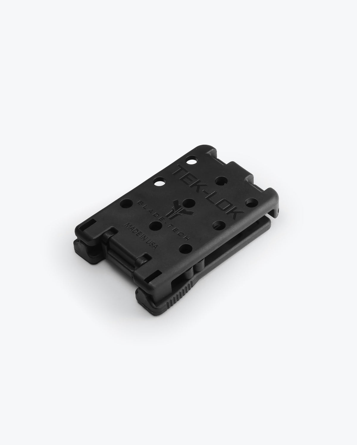 Black Tek-Lok Belt Clip - Angled View with Mounting Holes | Benchmade Knife Co.