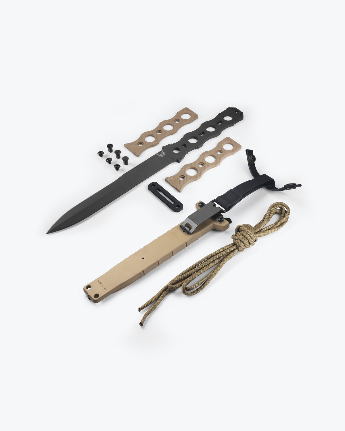 SOCP® Fixed Blade Desert Tan G10 - Exploded Components View | Benchmade Knife Co.