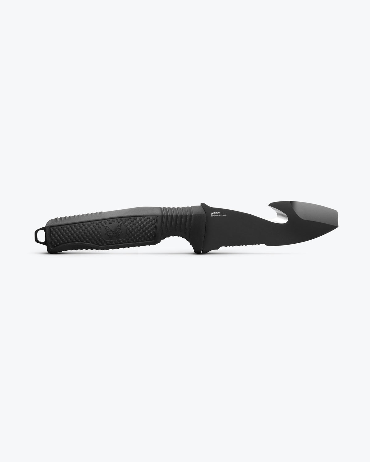 H2O Fixed Dive Knife Black Santoprene® Side Profile Unsheathed - Benchmade Knife Co.