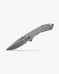 Gray Titanium Mini Narrows™ Knife Angled Open Position | Benchmade Knife Co.